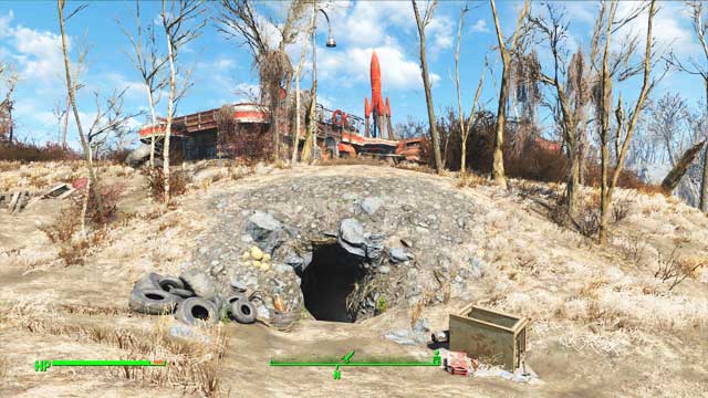 Walk into the lair and turn right after passing through the first tunnel - Where to find core fusions at the beginning of the game? - Power Armor - Fallout 4 Game Guide & Walkthrough