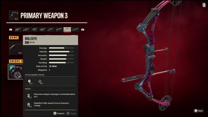 Besonderheiten: Bullseye ist ein Bogen, der folgende Modifikationen aufweist – Far Cry 6: Beste Waffen – Liste – Grundlagen – Far Cry 6 Guide
