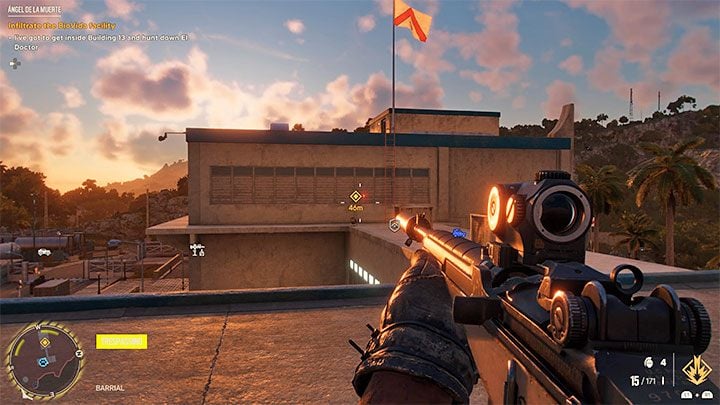 The entrance to the main building 13 is closed, but instead of finding the access card, head towards the back building - Far Cry 6: Angel De La Muerte - walkthrough - Valle De Oro - Far Cry 6 Guide