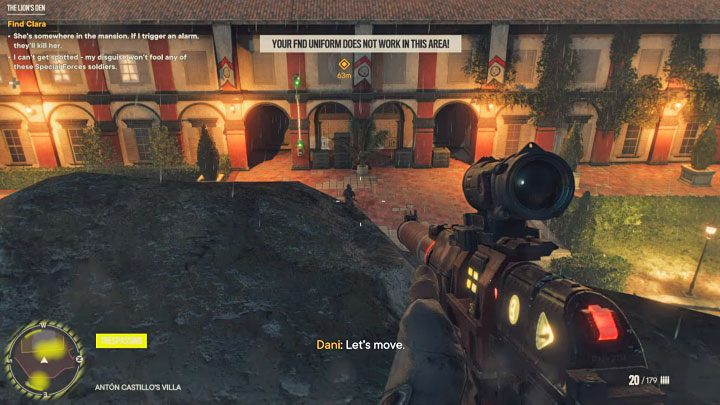 You need to keep sneaking in the estate, as you still can't be detected - Far Cry 6: The Lions Den - walkthrough - Esperanza - Far Cry 6 Guide