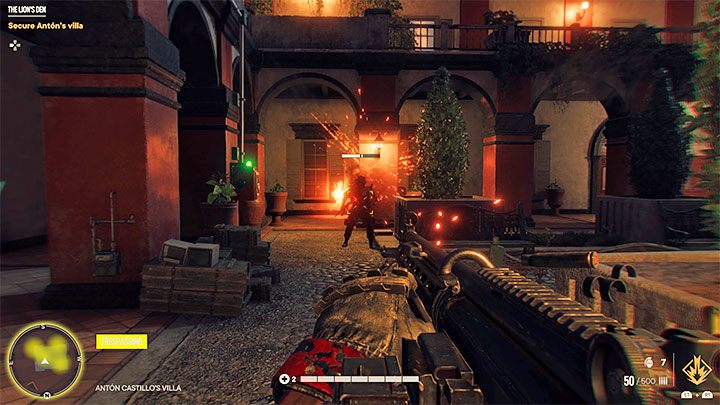 We advise you to stay on the balconies for as long as possible, although you should change the position if you're under heavy fire or if a grenade falls nearby - Far Cry 6: The Lions Den - walkthrough - Esperanza - Far Cry 6 Guide