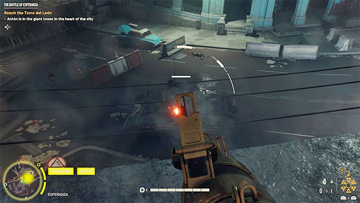 One of the city streets is guarded by an enemy tank - Far Cry 6: The Battle of Esperanza - walkthrough - Esperanza - Far Cry 6 Guide