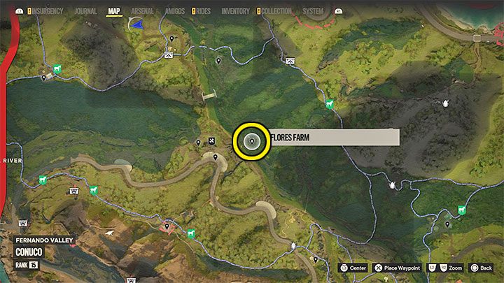Reach Flores Farm located in the central part of the Conuco sub-region - the location is shown in the attached screenshot - Far Cry 6: The Seeds of Love - walkthrough - El Este - Far Cry 6 Guide