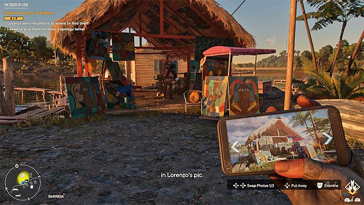 In the town, look around for a cottage with artwork displayed in front of it - the attached screenshot shows it - Far Cry 6: The Seeds of Love - walkthrough - El Este - Far Cry 6 Guide