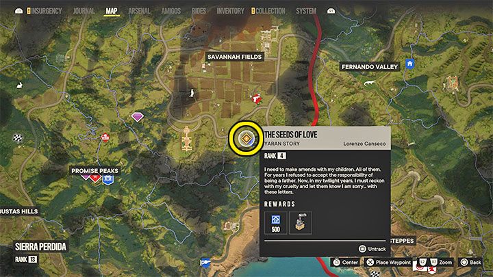 Reach the farm marked in the screenshot, which is in the eastern part of the Sierra Perdida subregion - Far Cry 6: The Seeds of Love - walkthrough - El Este - Far Cry 6 Guide