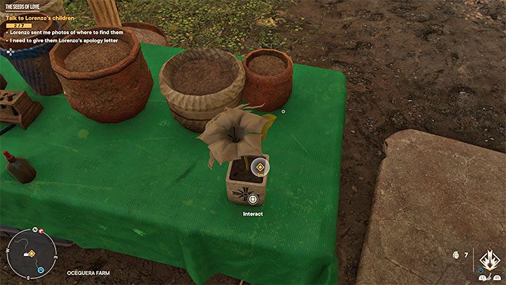 Investigate a small flower pot on one of the tables - Far Cry 6: The Seeds of Love - walkthrough - El Este - Far Cry 6 Guide
