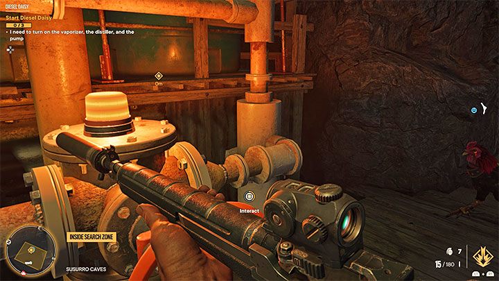 The objective of the mission is very simple - the game will mark 3 elements of the device that you need to interact with - Far Cry 6: Diesel Daisy - walkthrough - Madrugada - Far Cry 6 Guide