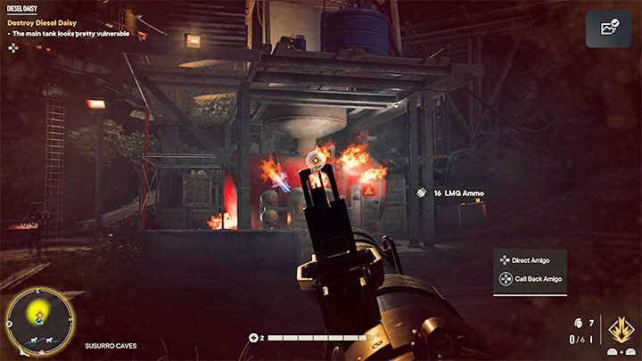 You will receive this objective when the Diesel Daisy recharge bar (upper left corner of the screen) reaches 100% - Far Cry 6: Diesel Daisy - walkthrough - Madrugada - Far Cry 6 Guide