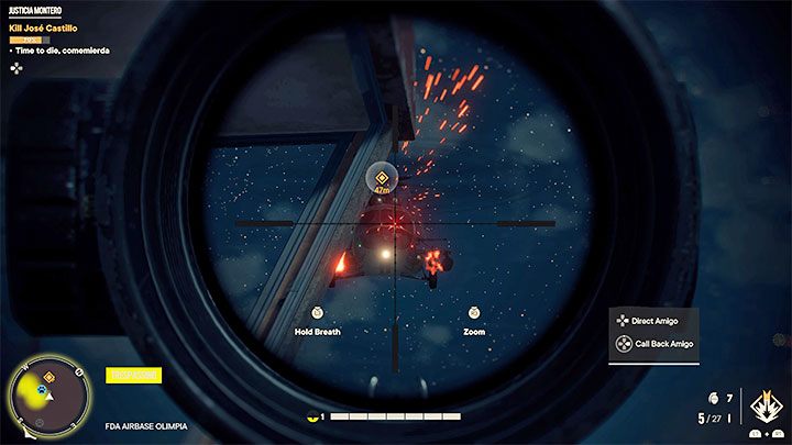 Right after the boss battle starts, we suggest that you leave the control tower as soon as possible because it is completely glassed over, and as a result, you could become an easy target for the helicopter attack - Far Cry 6: Justicia Montero - walkthrough - Madrugada - Far Cry 6 Guide