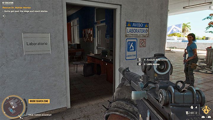 Your objective is to find the laboratory room in one of the buildings - you will recognize it by the Laboratorio sign - Far Cry 6: Re-Education - walkthrough - Valle De Oro - Far Cry 6 Guide