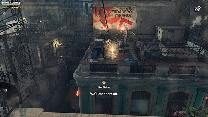 Вскоре после выхода из канализации вы заметите лестницу, которую вам нужно использовать - Far Cry 6: La Noche De La Muerte - прохождение - Операции - Пролог кампании - Руководство по Far Cry 6