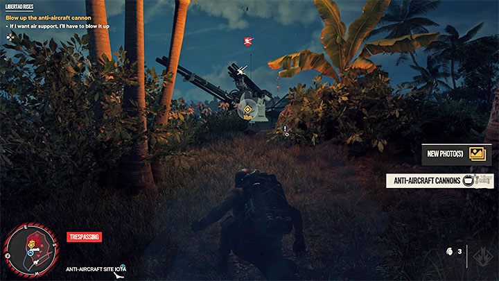 It's most convenient to approach the AA gun from the northwest through an unguarded path that's there - Far Cry 6: Libertad Rises - walkthrough - Operations - Prologue - Far Cry 6 Guide