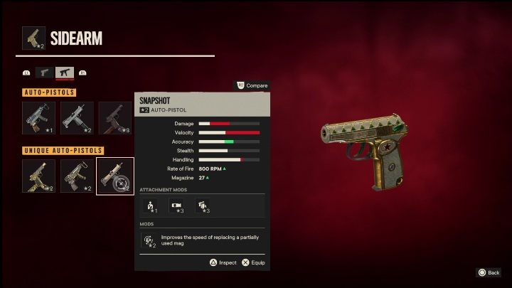 Special Features: Snaphot is an auto-pistol initially modified with - Far Cry 6: Auto-pistols, unique weapons - list - Unique weapons - Far Cry 6 Guide