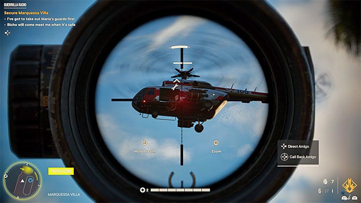 It's better to remain stealthy, because a helicopter might arrive if you alert the enemies - Far Cry 6: Guerrilla Radio - walkthrough - Valle De Oro - Far Cry 6 Guide