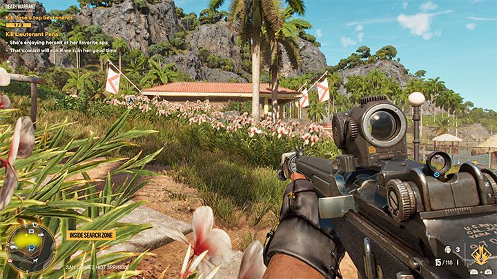 Lieutenant Pena is inside a building with an officer rank symbol, shown in the picture above - Far Cry 6: Death Warrant - walkthrough - Operations - Madrugada - Far Cry 6 Guide