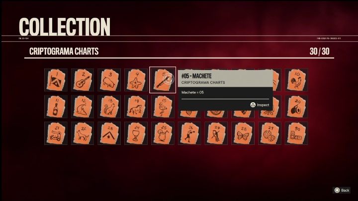 The card is hanging on the wall of one of the stands between the blocks - Far Cry 6: El Este, Criptograma Chart - list, locations - Criptograma Charts - Far Cry 6 Guide
