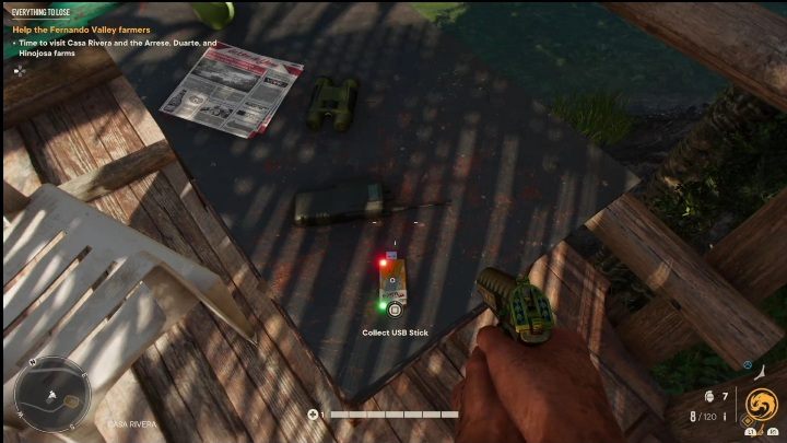 You will find the USB on a metal table, on the terrace of one of the wooden houses - Far Cry 6: USB Songs - list, locations - Other - Far Cry 6 Guide