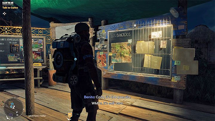 In den Verstecken finden Sie Hinweistafeln mit Los Bandidos-Operationen, die wir auf einer separaten Seite des Leitfadens ausführlicher beschrieben haben – Far Cry 6: Guerilla-Lager und ihre Erweiterung – Grundlagen – Leitfaden zu Far Cry 6