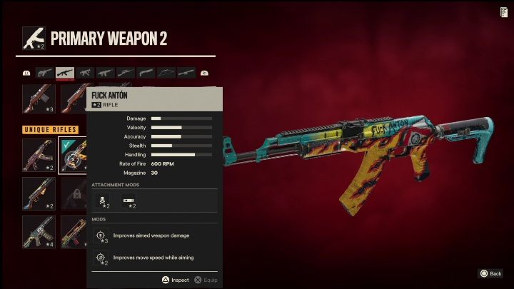 Special Features: F*ck Antó - Far Cry 6: Rifles, Unique weapons - list - Unique weapons - Far Cry 6 Guide