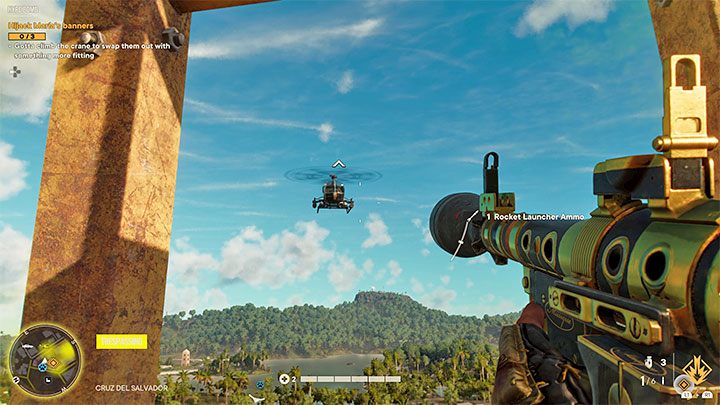 Versuchen Sie, wenn möglich, die Abschussvorrichtungen zu verwenden, wenn der Hubschrauber Sie noch nicht entdeckt hat. Andernfalls könnte der Pilot des Hubschraubers anfangen, den Raketen auszuweichen. - Far Cry 6: Hubschrauber – wie kann man sie zerstören?  - FAQ – Far Cry 6-Leitfaden