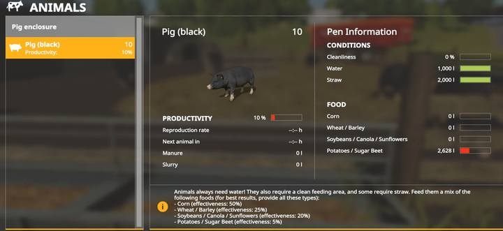 Farming Simulator 19: Pigs, tips 