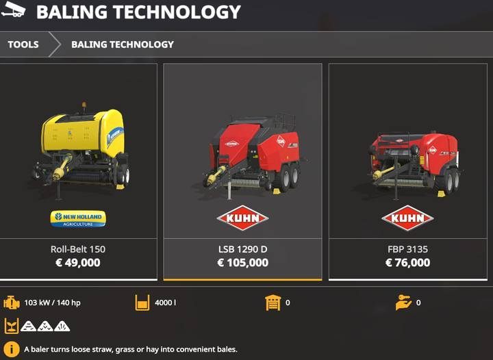 Baling technology. - Baling technology and hay in Farming Simulator 19 - List of vehicles and machines - Farming Simulator 19 Guide and Tips