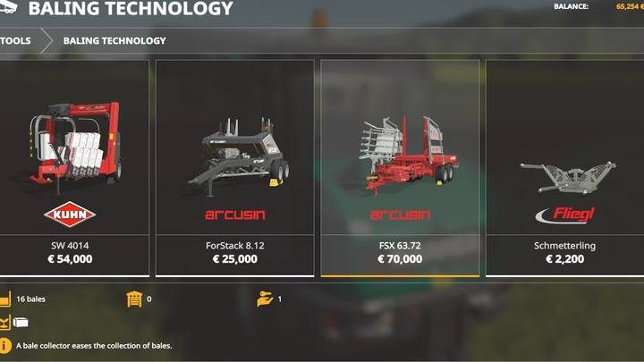 Machines for collecting bales. - Baling technology and hay in Farming Simulator 19 - List of vehicles and machines - Farming Simulator 19 Guide and Tips