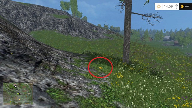 Between a tree and some rocks - Section G - coins 90 - 100 - Gold Coins - Farming Simulator 15 Game Guide