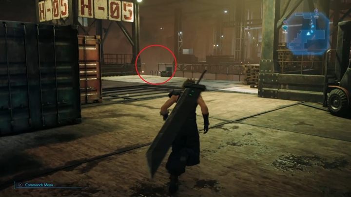 Find a ladder under the H-05 sign - Final Fantasy 7 Remake: Light the Way, walkthrough - Chapters - Final Fantasy 7 Remake Guide