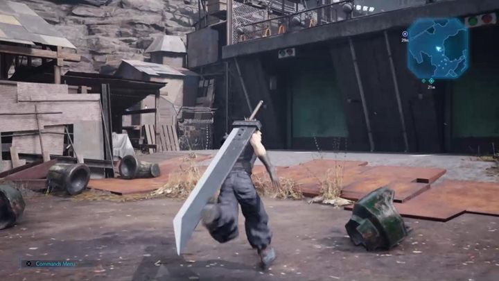 Eventually, you will reach a large square - you can climb up a ladder and open a passage - Final Fantasy 7 Remake: Budding Bodyguard, walkthrough - Chapters - Final Fantasy 7 Remake Guide