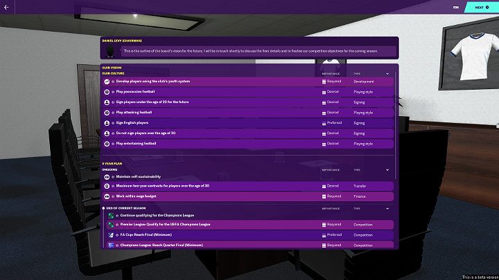 After taking over the position of the manager of the given club, the board will immediately send you their expectations - Football Manager 2020 - General Tips - Basics - Football Manager 2020 Guide