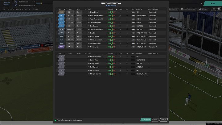 Dont be afraid to pull the best players out of the pitch if they dont live up to your expectations and put reserve players in their place who can positively impact the whole teams play - Football Manager 2020 - General Tips - Basics - Football Manager 2020 Guide
