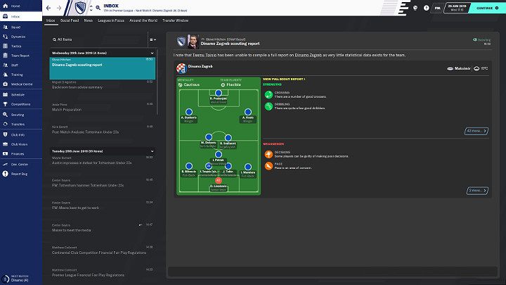 The scouts report lands in your email before the match, containing many useful information about the team youre about to face - How to prepare for a match in Football Manager 2020 - Basics - Football Manager 2020 Guide