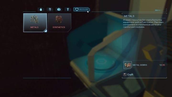 Using the Fabricator, convert 10 scrap metal to crafting metal - Forever Skies: First steps - how to start the game - Basics - Forever Skies Guide