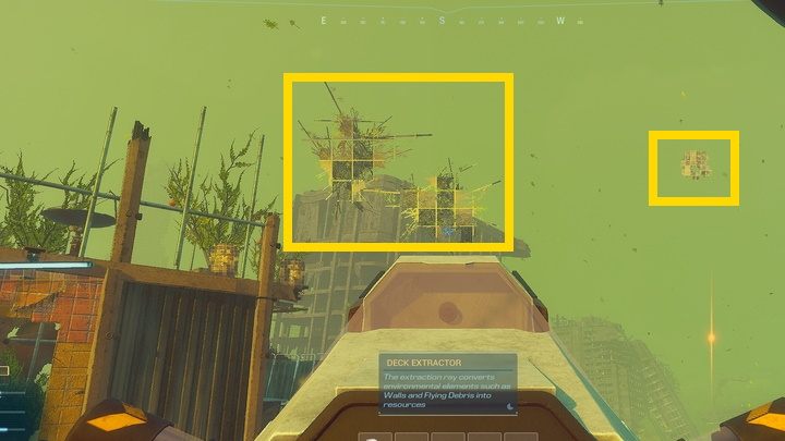 Importantly, you can also collect metals and synthetics from the air: they float as dust clumps, and if they aren't too far away, you can pick them up with the extractor - this provides a constant and unlimited source of basic crafting materials - Forever Skies: First steps - how to start the game - Basics - Forever Skies Guide