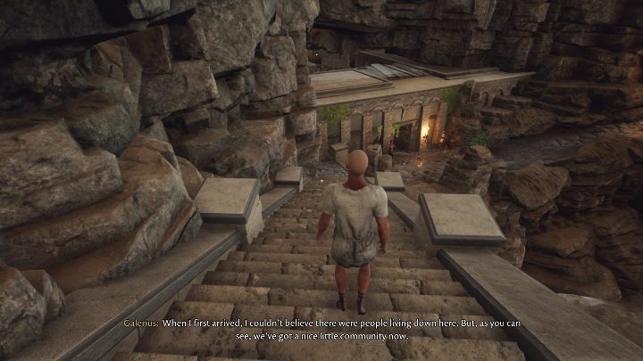 If you take the short route and you are not interested in the Golden Bow, go to one of the buildings near the city's entrance - The Forgotten City: A Thorn in The Paw - how to complete fast? - FAQ - The Forgotten City Guide