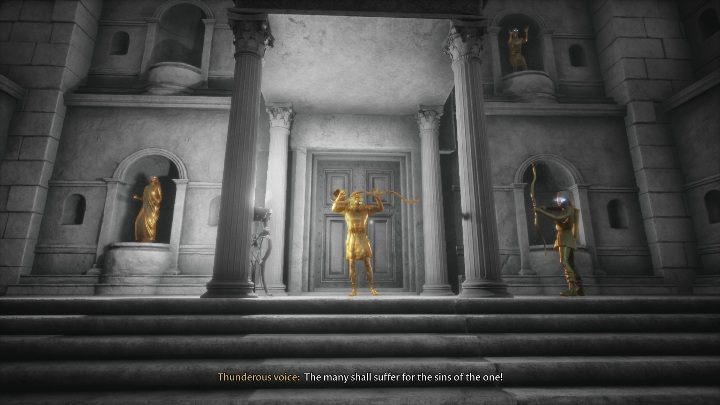 Sie werden Zeuge, wie der Attentäter in eine goldene Statue verwandelt wird – The Forgotten City: Meeting the Assassin – Komplettlösung – Teil 2 – The Forgotten City Guide