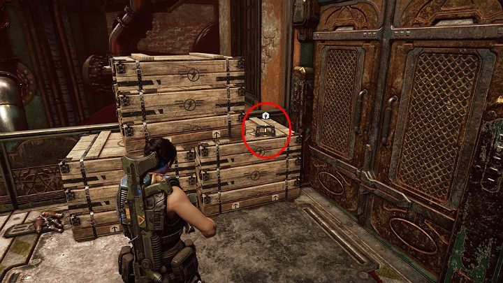 Clear the area, then pick up the component which is found on the chests - Act 3 Chapter 3 - Some Assembly Required | Gears 5 Walkthrough - Act III - Gears 5 Guide