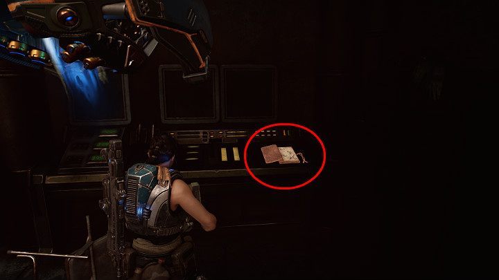 In the corner of the room you will find a collectors item - Nomads sketchings - Chapter 3 - Some Assembly Required | Gears 5 Walkthrough - Act III - Gears 5 Guide