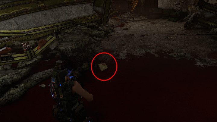 On your left you will find a collectible - UNR Dogtag: Captain Tagger - Chapter 3 - Some Assembly Required | Gears 5 Walkthrough - Act III - Gears 5 Guide