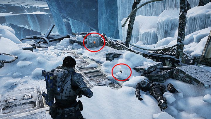 Search the cinders and bent iron - you will find one component - Act 2 Chapter 4 - The Source of It All | Gears 5 Walkthrough - Act II - Gears 5 Guide