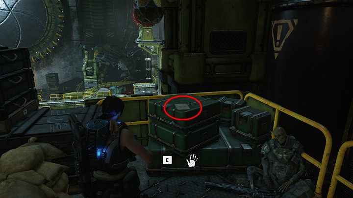 Another collectible is in the right corner, just behind the sandbags - Loyalist orders from Major Toly - Act 3 Chapter 2 - Rocket Plan | Gears 5 Walkthrough - Act III - Gears 5 Guide