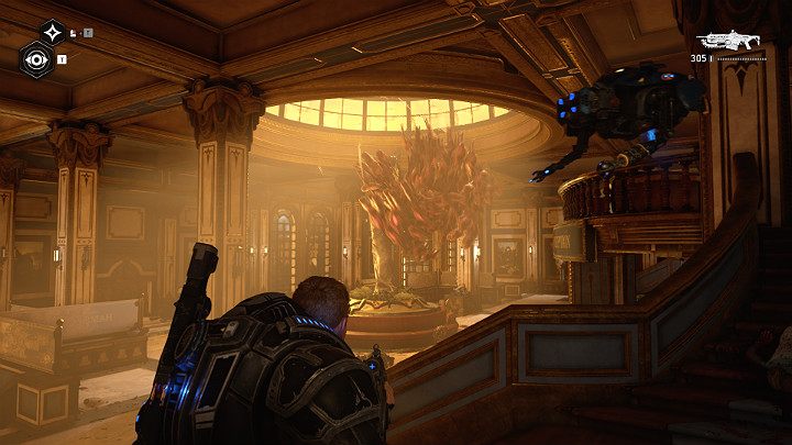 Going down the main passage of the hotel, you will face another big threat - a swarm of leeches - Act 1 Chapter 4 - The Tides Turn | Gears 5 Walkthrough - Act I - Gears 5 Guide