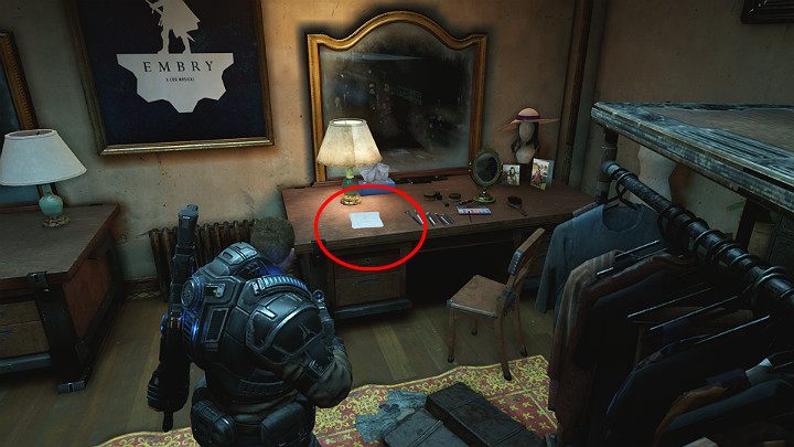In the dressing room, you will find another collectible - Lyrics - Act 1 Chapter 4 - The Tides Turn | Gears 5 Walkthrough - Act I - Gears 5 Guide