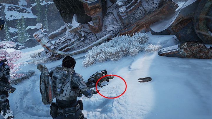 On another pile of rubble, you will find one of the collectibles - A lost islander earring - Act 2 Chapter 2 - Into the Wild | Gears 5 Walkthrough - Act II - Gears 5 Guide