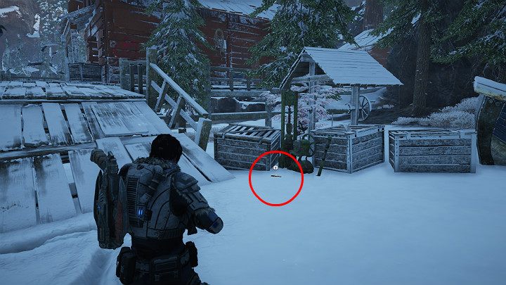 One component is near the red houses on poles (you can notice them easily from afar) - Act 2 Chapter 2 - Into the Wild | Gears 5 Walkthrough - Act II - Gears 5 Guide