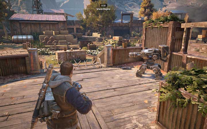 It is a good idea to combine defensive structures to extend their life - Act 1:4 - A Few Snags | Walkthrough - Walkthrough - Gears of War 4 Game Guide
