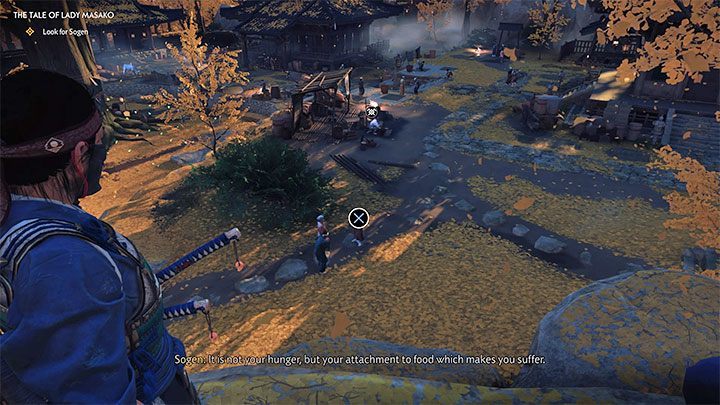 Find Lady Masako, talk to her, and follow to a nearby vantage point - Ghost of Tsushima: The Tale of Lady Masako walkthrough - Act 1 - Ghost of Tsushima Guide, Walkthrough