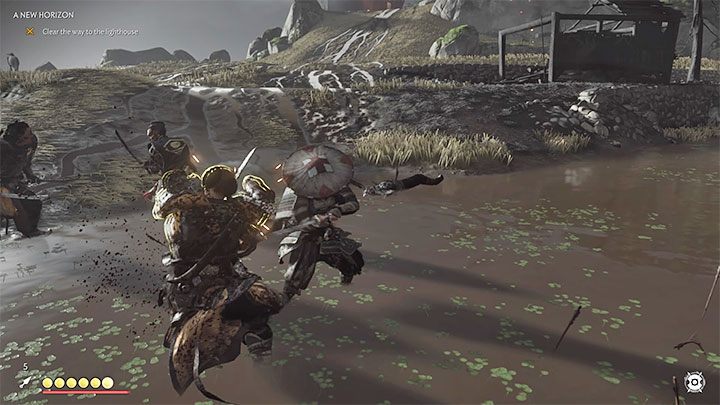 You can start attacking enemies from horseback, although nothing bad will happen if you willingly jump off it or if you are thrown off it after someone hits your horse - Ghost of Tsushima: A New Horizon walkthrough - Act 2 - Ghost of Tsushima Guide, Walkthrough