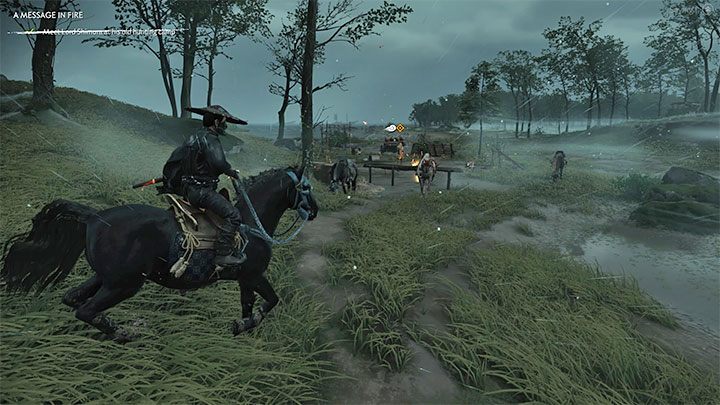 You can already leave Umugi Bay (by the same route you came or by using fast travel) - Ghost of Tsushima: A Message In Fire walkthrough - Act 2 - Ghost of Tsushima Guide, Walkthrough